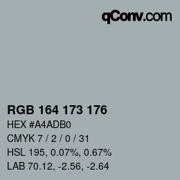 Farbcode: RGB 164 173 176 | qconv.com