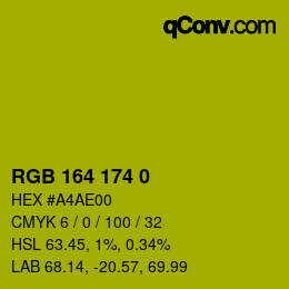 Color code: RGB 164 174 0 | qconv.com
