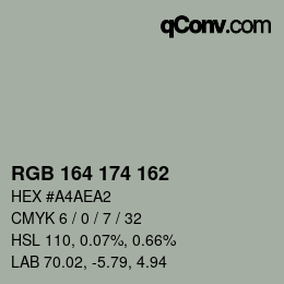 Farbcode: RGB 164 174 162 | qconv.com