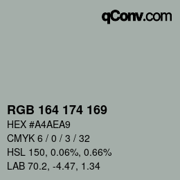 Code couleur: RGB 164 174 169 | qconv.com
