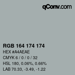 Farbcode: RGB 164 174 174 | qconv.com
