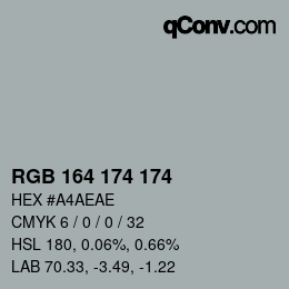 Color code: RGB 164 174 174 | qconv.com