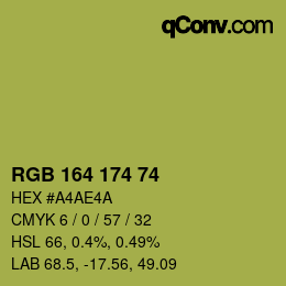 Color code: RGB 164 174 74 | qconv.com