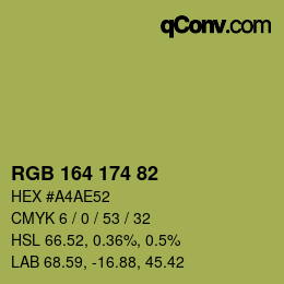 カラーコード: RGB 164 174 82 | qconv.com