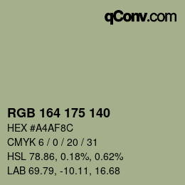 Farbcode: RGB 164 175 140 | qconv.com