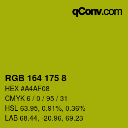 カラーコード: RGB 164 175 8 | qconv.com