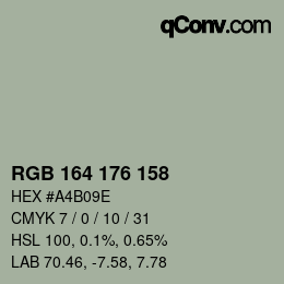 Color code: RGB 164 176 158 | qconv.com