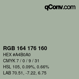 Color code: RGB 164 176 160 | qconv.com