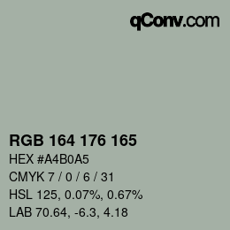 Color code: RGB 164 176 165 | qconv.com