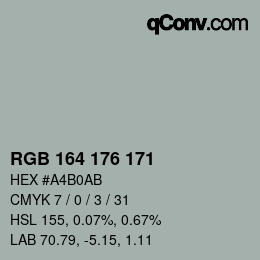 Color code: RGB 164 176 171 | qconv.com