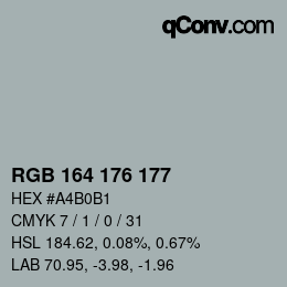 Código de color: RGB 164 176 177 | qconv.com