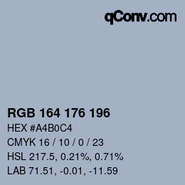 Color code: RGB 164 176 196 | qconv.com