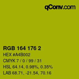 カラーコード: RGB 164 176 2 | qconv.com