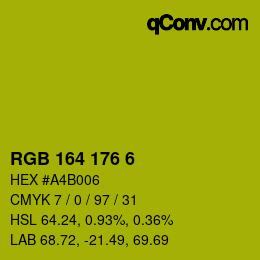 Color code: RGB 164 176 6 | qconv.com