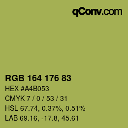 カラーコード: RGB 164 176 83 | qconv.com