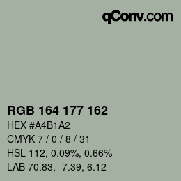 Color code: RGB 164 177 162 | qconv.com