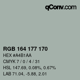 Color code: RGB 164 177 170 | qconv.com