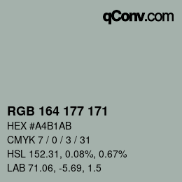 Color code: RGB 164 177 171 | qconv.com