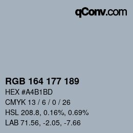 Code couleur: RGB 164 177 189 | qconv.com