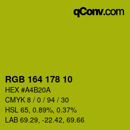Color code: RGB 164 178 10 | qconv.com