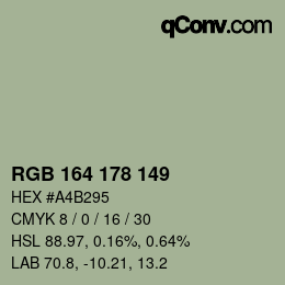 Farbcode: RGB 164 178 149 | qconv.com