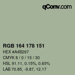 カラーコード: RGB 164 178 151 | qconv.com