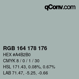 Color code: RGB 164 178 176 | qconv.com
