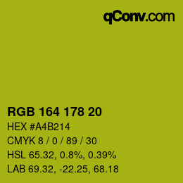カラーコード: RGB 164 178 20 | qconv.com