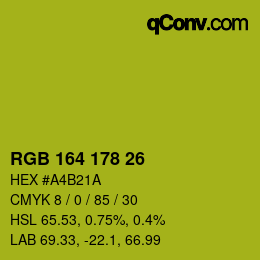 Color code: RGB 164 178 26 | qconv.com