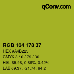 Color code: RGB 164 178 37 | qconv.com