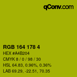 Color code: RGB 164 178 4 | qconv.com