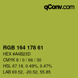 カラーコード: RGB 164 178 61 | qconv.com
