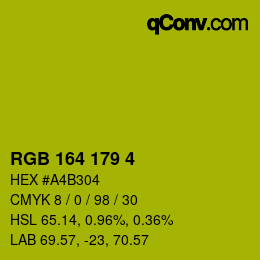 Color code: RGB 164 179 4 | qconv.com