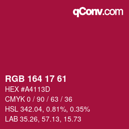Color code: RGB 164 17 61 | qconv.com
