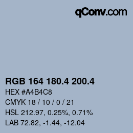 カラーコード: RGB 164 180.4 200.4 | qconv.com