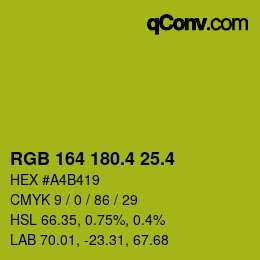 カラーコード: RGB 164 180.4 25.4 | qconv.com