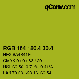 カラーコード: RGB 164 180.4 30.4 | qconv.com
