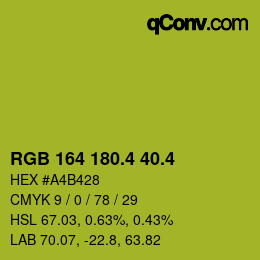 カラーコード: RGB 164 180.4 40.4 | qconv.com