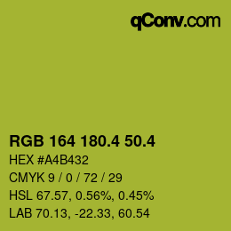 カラーコード: RGB 164 180.4 50.4 | qconv.com