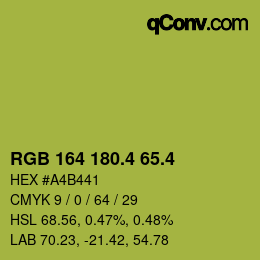 カラーコード: RGB 164 180.4 65.4 | qconv.com