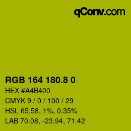 カラーコード: RGB 164 180.8 0 | qconv.com