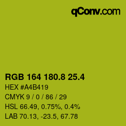 カラーコード: RGB 164 180.8 25.4 | qconv.com