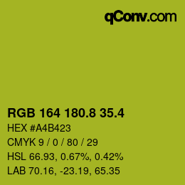 カラーコード: RGB 164 180.8 35.4 | qconv.com