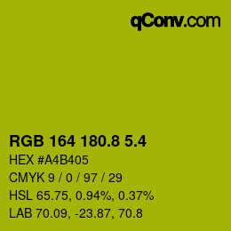 カラーコード: RGB 164 180.8 5.4 | qconv.com