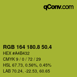 カラーコード: RGB 164 180.8 50.4 | qconv.com