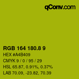 カラーコード: RGB 164 180.8 9 | qconv.com