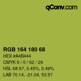 Color code: RGB 164 180 68 | qconv.com