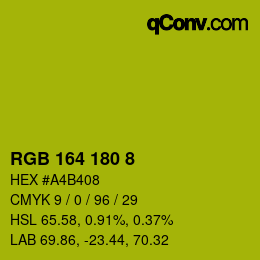 Color code: RGB 164 180 8 | qconv.com