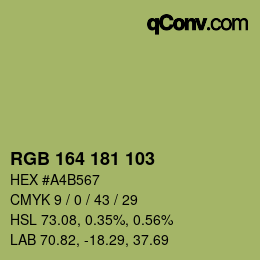 カラーコード: RGB 164 181 103 | qconv.com
