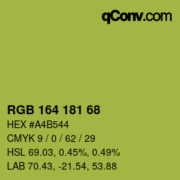 Color code: RGB 164 181 68 | qconv.com